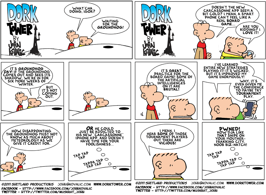 The Dork Tower comic mentioning Carcassonne